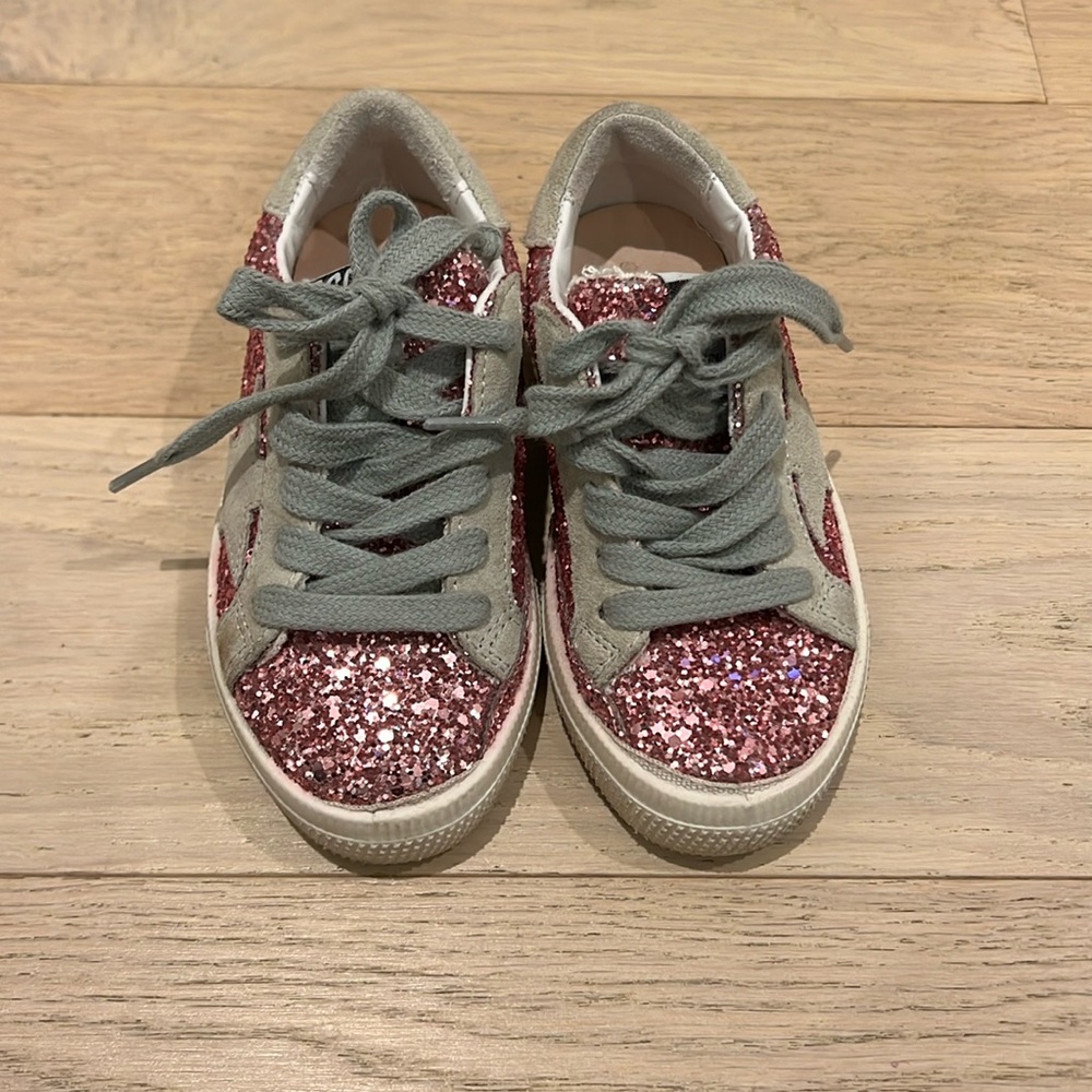 Golden Goose toddler May pink glitter sneakers size 24 worn once
